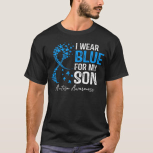 Herz, das ich für meinen Sohn trage Blau für Autis T-Shirt