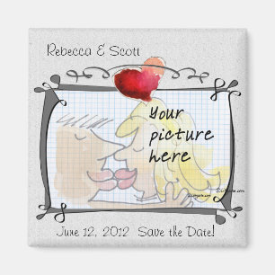Herz, das Save the Date Foto-Magneten Wedding ist Magnet