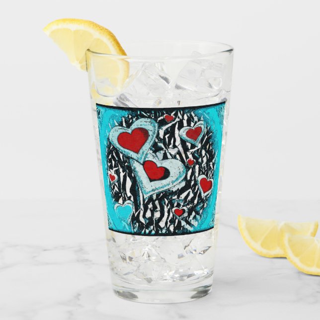 Herz-Datums-Liebe trinkt das Schicksal des Glas (Vorderseite Ice)