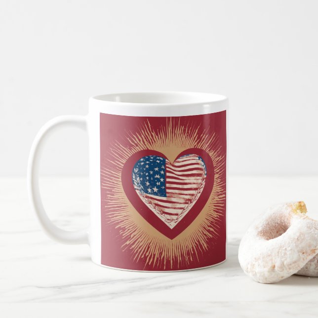 Herz der amerikanischen Tasse (Mit Donut)