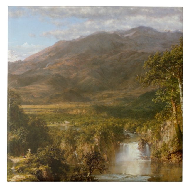 Herz der Anden (südamerikanische Landschaft) Fliese (Vorderseite)