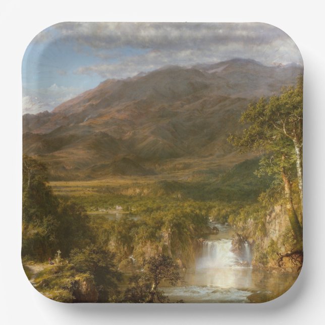 Herz der Anden (südamerikanische Landschaft) Pappteller (Vorderseite)