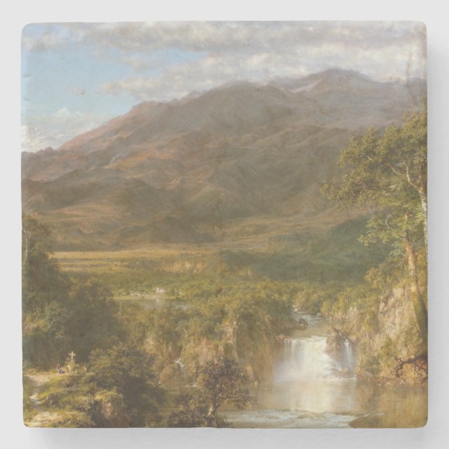 Herz der Anden (südamerikanische Landschaft) Steinuntersetzer (Vorderseite)