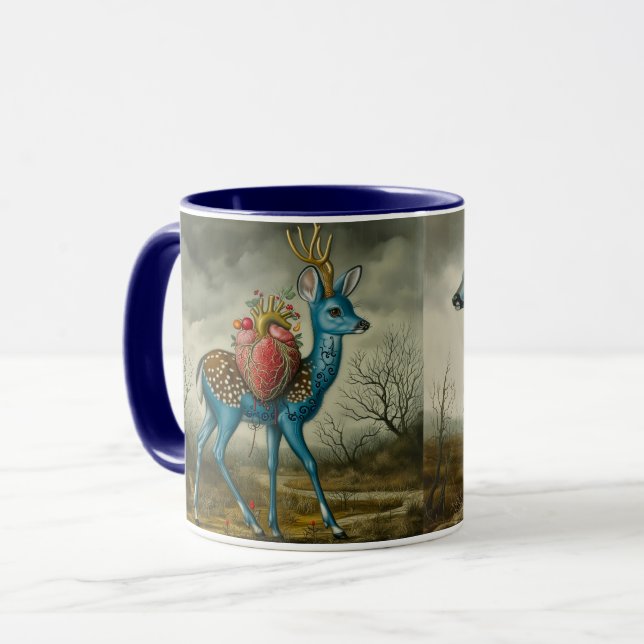 Herz der Blue Fawn Kaffee/Tee-Tasse Tasse (Vorderseite Links)