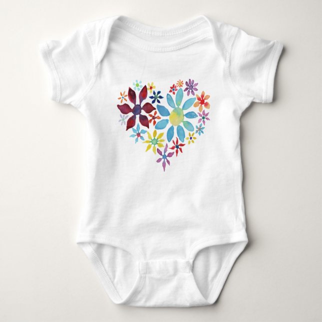 Herz der Blume Baby Strampler (Vorderseite)