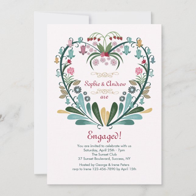 Herz der Blume Einladung (Vorderseite)