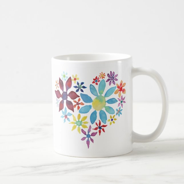Herz der Blume Kaffee Tasse (Rechts)