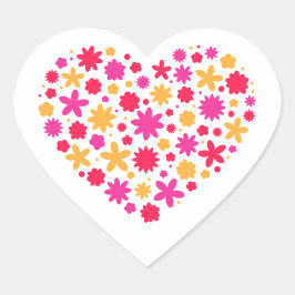 Herz der Blume - Liebliches Geschenk für Blume Lie Herz-Aufkleber