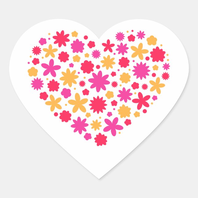 Herz der Blume - Liebliches Geschenk für Blume Lie Herz-Aufkleber (Vorderseite)