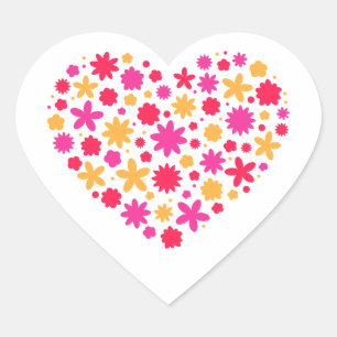 Herz der Blume - Liebliches Geschenk für Blume Lie Herz-Aufkleber