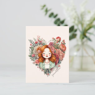 Herz der Blüten - Gerahmt im Herzen der Blüte Postkarte