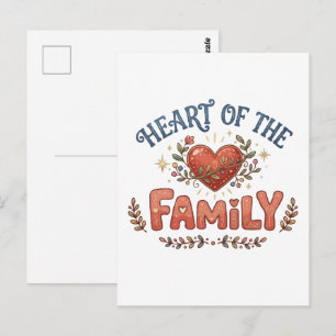 Herz der Familie Florales Herz Postkarte