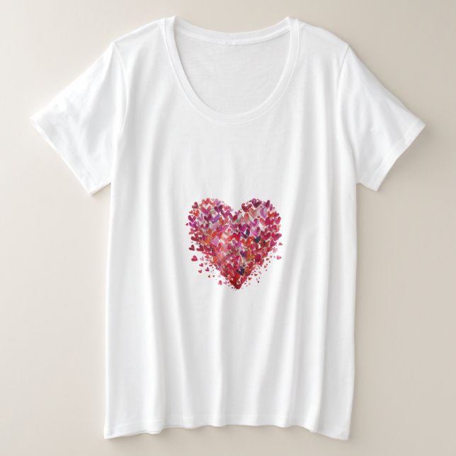 Herz der Farben Große Größe T-Shirt (Design vorne)