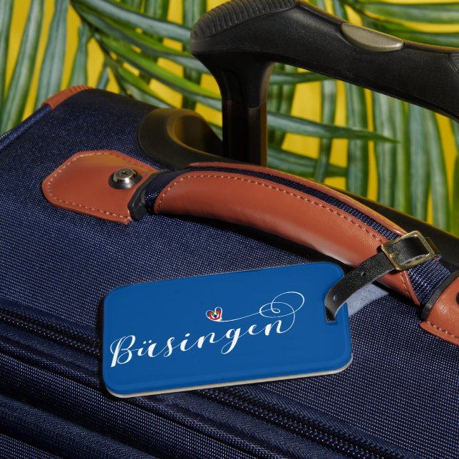 Herz der Flagge Büsingen am Hochrhein Gepäckanhänger (Vorderseite Insitu 3)