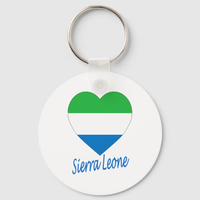 Herz der Flagge von Sierra Leone Schlüsselanhänger (Vorderseite)