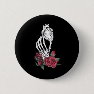 Herz der Handklassik des Skeletts Button