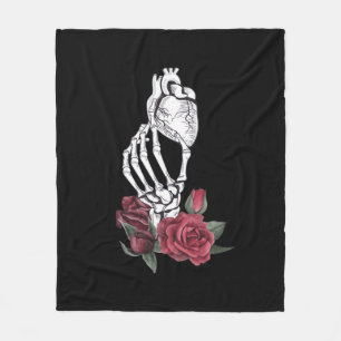 Herz der Handklassik des Skeletts Fleecedecke