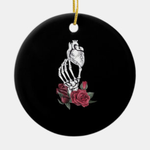 Herz der Handklassik des Skeletts Keramik Ornament