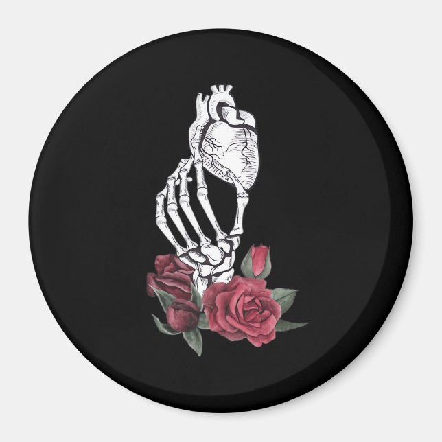 Herz der Handklassik des Skeletts Magnet (Vorne)