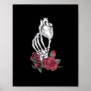 Herz der Handklassik des Skeletts Poster
