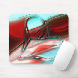 Herz der Kristalllinien über die sandige Bergstruk Mousepad