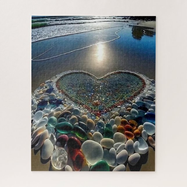 Herz der Küste: Sea Glass Puzzle (Vertikal)