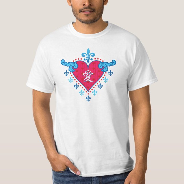 Herz der Liebe (Chinesisch) T-Shirt (Vorderseite)