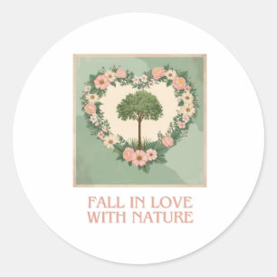 Herz der Liebe der Natur Runder Aufkleber