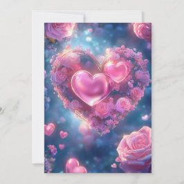 Herz der Liebe: Einladung von Rosen zum Hochzeitsf