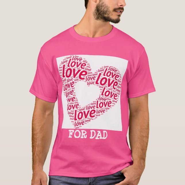 Herz der Liebe Typografie T-Shirt (Vorderseite)