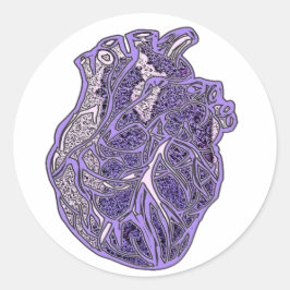 Herz der Liebenden Runder Aufkleber