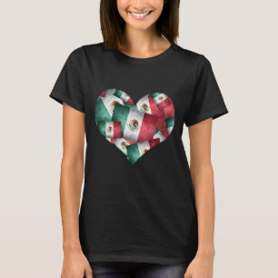 Herz der mexikanischen Flaggen T-Shirt