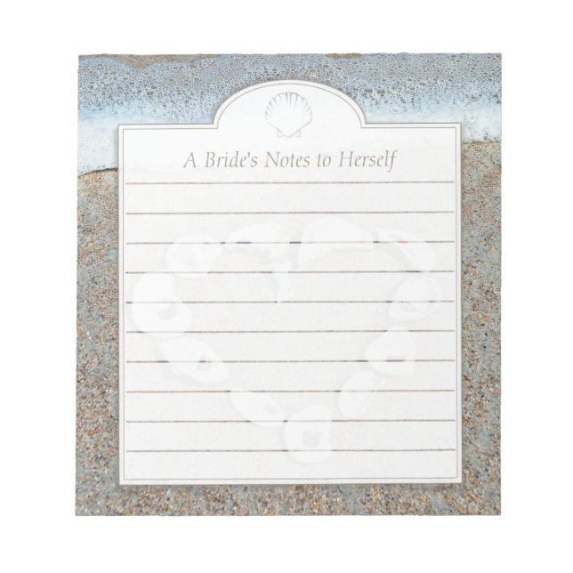 Herz der Muscheln auf der Beach Brides Notepad Notizblock (Vorderseite)