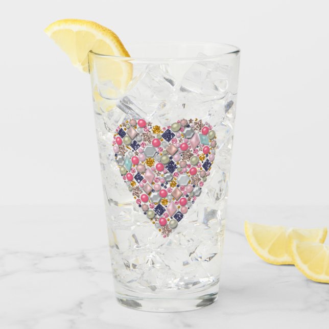 Herz der Perlen Glas (Vorderseite Ice)