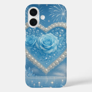 Herz der Perlen und Blue Rose iPhone Case - Fanta
