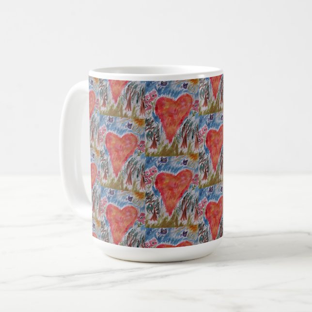 Herz der Planeten-Tasse Kaffeetasse (Vorderseite Links)