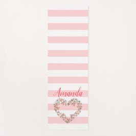 Herz der rosa Blume Yogamatte
