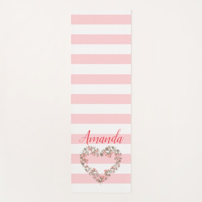 Herz der rosa Blume Yogamatte (Vorderseite)