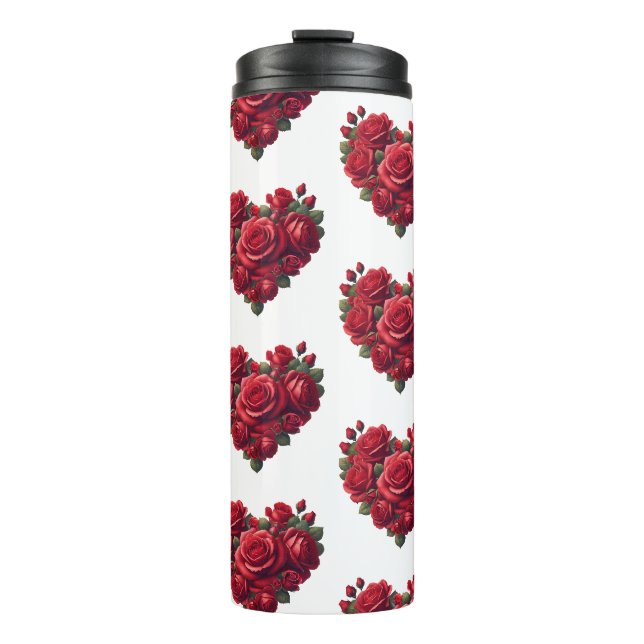 Herz der Rose - Romantische Blumenkunst Thermosbecher (Vorderseite)