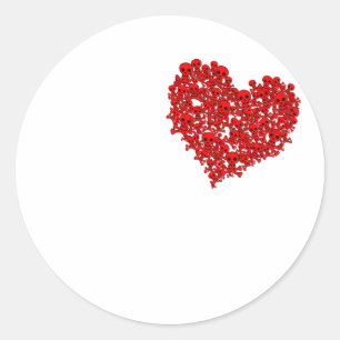 Herz der Schädel - Emo alternativer Runder Aufkleber