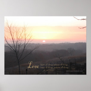Herz der Sonnenaufgang-Liebe-1. 13:4,7 Druck Poster