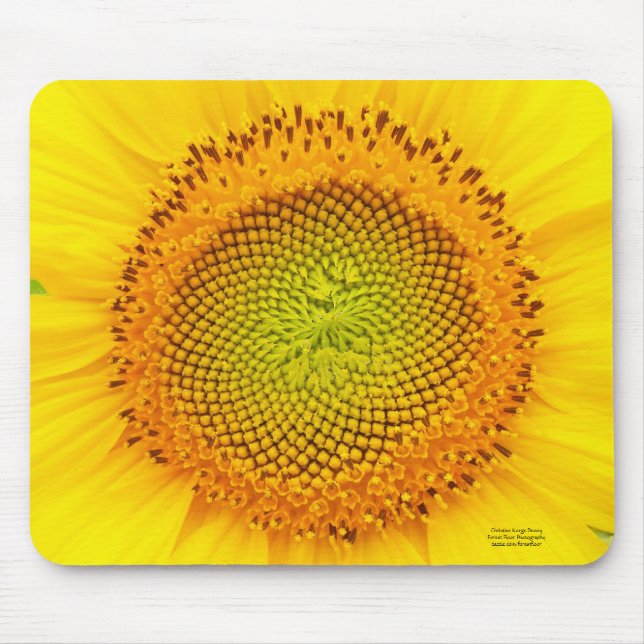 Herz der Sonnenblume Mousepad (Vorne)