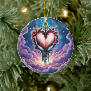 Herz der stillen Magie Keramik Ornament