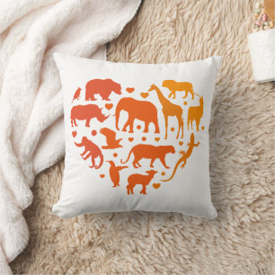 Herz der Tiere, Geschenk für Tierliebhaber Kissen