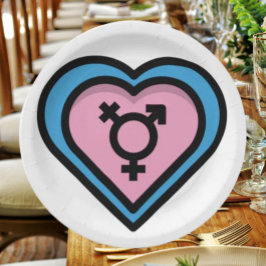 Herz der Trans Pride Party Teller