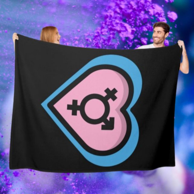 Herz der Trans-Stolz-Fleece-Decke Fleecedecke (Von Creator hochgeladen)