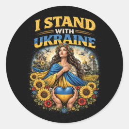 Herz der Ukraine Runder Aufkleber