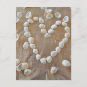 Herz der weißen Muscheln, Liebe des Sommers Beach Postkarte