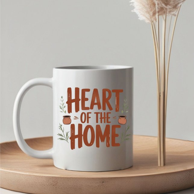 Herz der Zuhause | Tasse personalisierter Name (Von Creator hochgeladen)