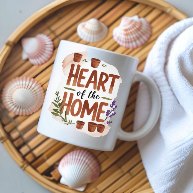 Herz der Zuhause | Tasse personalisierter Name (Von Creator hochgeladen)
